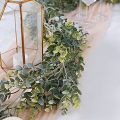 6 ft FROSTED GREEN Artificial Eucalyptus LEAVES Faux Foliage Garland Party Event