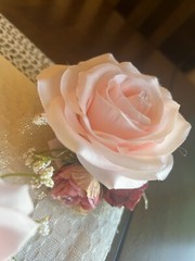 Corsage and Boutonniere Set, Prom Artificial Flower Wrist Corsage B