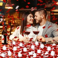 6000 Pcs Artificial Rose Petals with 72 Pcs White with Red Series Petal