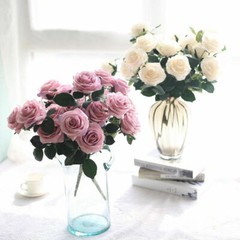 10 Heads Silk Rose Artificial Flowers Fake Bouquet Wedding Home Party Decor New