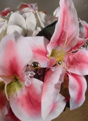 Handmade Wedding Bouquet Pink And White With Jewels Beautiful Made In 2010