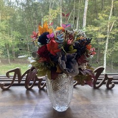 Bridal Wedding Bouquet Lovely Budget Minded Faux Bubble Pearl Blue + Fall Colors