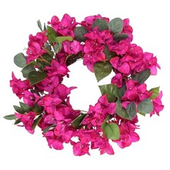 Bougainvillea Artificial Wreaths for Front Door Spring Summer Faux Deep Pink