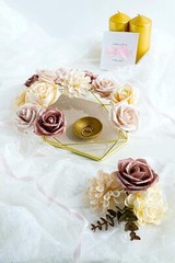 Dusty Rose Flowers -Artificial Flowers Combination for Vintage Wedding Decor-B11