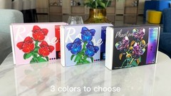 Rose Flower Bouquet Building Set with Lights – DIY Artificial Plant Gift for Wom