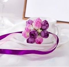 Set of 10 Gentle Artificial Flower Bracelet Bridesmaid Wedding Gift Rustic Wrist