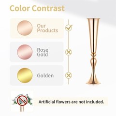 NUPTIO 6 Pcs Wedding Vase & 6 Pcs Artificial Flowers Set for Wedding Centerpi…