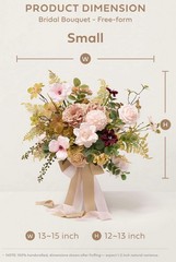 Powder Pink And Sand Beige Bridal Wedding Bouquet, Small 13”