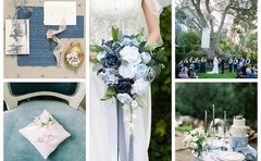 10 Inch Dusty Blue Wedding Bouquets for Bride Artificial Roses Flower Cascading