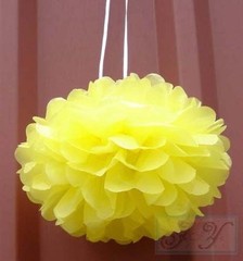 12x yellow black paper pom poms wedding birthday party event venue decoration