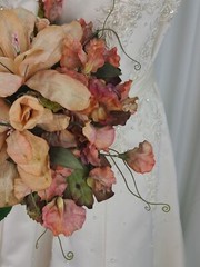 Peaches and Pinks Silk Bridal Bouquet