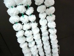 Indian Wedding Flower Home Decor White Garlands Strings Artificial Marigold