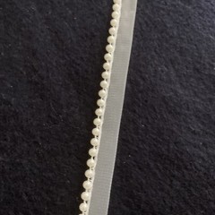 WHITE BRIDAL TRIM PEARLS ON DOUBLE TULLE SOLD BY YARD BD 13