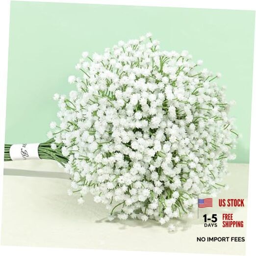 Baby Breath Artificial Flowers,Pcs Gypsophila Faux Flowers Fake Baby 15 White