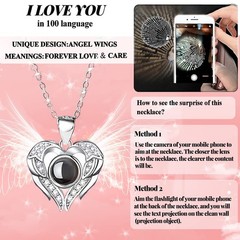 Preserved Real Rose with I love you Necklace 100 Languages, Gifts middle, red