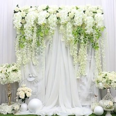 Artificial Wisteria Hanging Flowers Fake Wisteria Flower Garland Silk 24 White