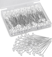 100Pcs 2.1 Inches Bouquet and Corsage Pins, Diamond Pins for Flowers with Rhines