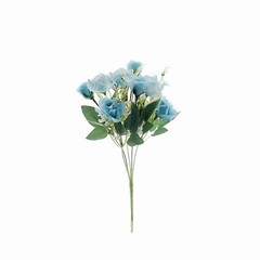 DUSTY BLUE 4 Bushes 12″ Silk Roses Artificial FLOWERS Bouquets Home Decorations
