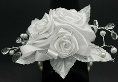 Satin Bridal Rose Wrist Corsage Handmade Wrist Corsage Handmade Rose Corsage 5″