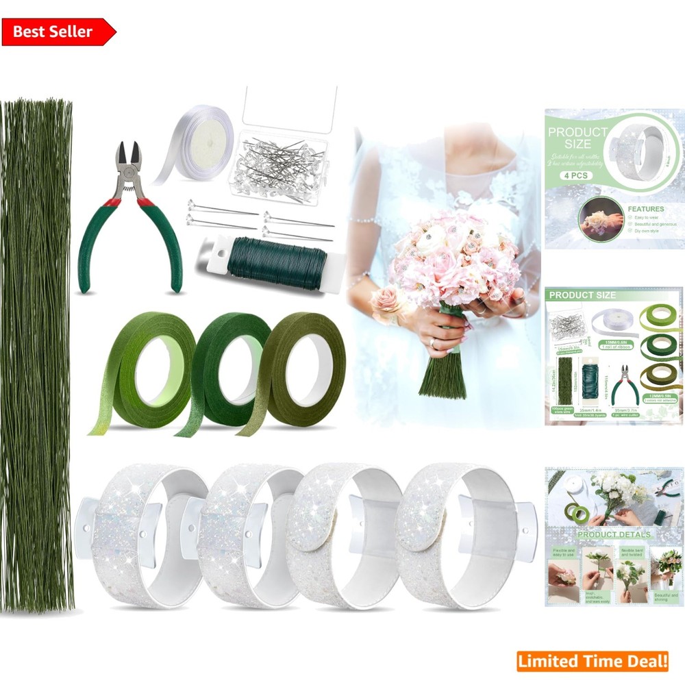 Luxury Slaplet Wrist Corsage Kit – Includes Bracelets, Pins & Floral Supplies