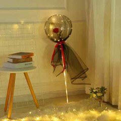 Valentine 1 RoseFlower Bouquet Ballon Wedding Decoration Bobo Ball LED