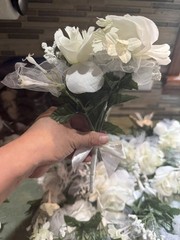 30pc White Wedding Artificial Flowers Arrangements Bouquet