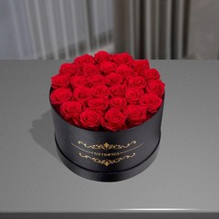 NATROSES Gifts for Her 27 Piece Forever Preserved Roses in a 27 Roses, Red