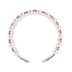 CORSAGE BRACELET Cuff Silver Pearl Diamante flowers wedding formal anniversary