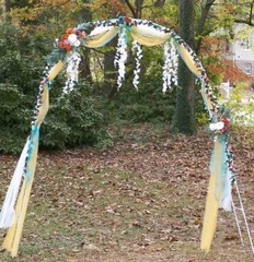 Floral Arch Decorations Set Wedding Shower Party Reception, Fall Colors + Teal