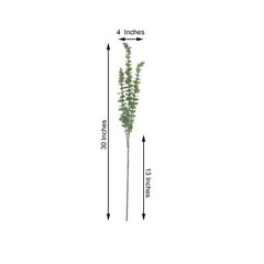 3 FROSTED GREEN 30″ Eucalyptus ARTIFICIAL LEAVES Sprays Stem Party Supplies