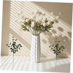 Fake Flowers for Vase–10 Pcs Silk Mini Chrysanthemum Artificial Flowers White