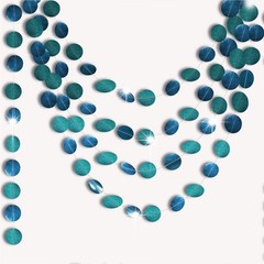 Cheerland Glitter Teal Blue 13 Foot (Pack of 4), Circle Garland