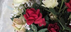 Red and White Floral Bouquet – Wedding Bridal Bridesmaid Bouquet – Decorative