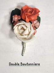 Coral Ivory Rose Calla Lily Sola Wood Bridal Wedding Bouquet Accessories