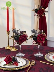 Elegant Burgundy Corsage and Boutonniere Set for Weddings & Proms – Silk Flowers