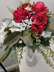 Red Rose Anr Red Carnation Wedding Bouquet