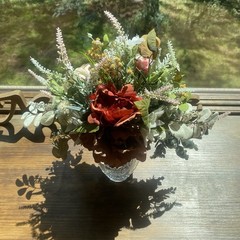 Beautiful Bridal Wedding Bouquet Budget Handmade Faux Flowers Pink Red Brown