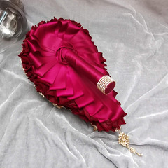 Yifuwedding Bride Water Drop Wine Red Bouquet Navy Blue Wedding Luxury Jewelry P