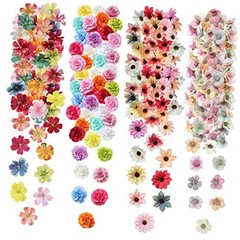 217 Pcs Mini Fake Flowers for Crafts Bulk Fake Flower Heads Charming Color