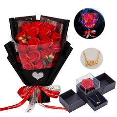 EIGHTOWN Roses Bouquet Artificial Flower – Preserved Red Rose Bright