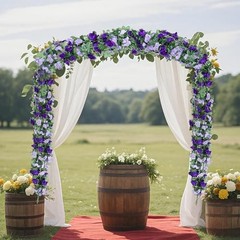 5Pcs 82 FT Artificial Rose Flower Garland, Faux Silk Rose FGarland 5pcs Purple
