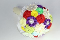 wedding bouquet rainbow bridal flowers bridesmaids bouquets