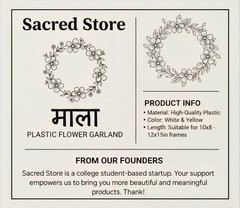 Sacred Store Artificial Handmade Jasmine Plastic Garland for Frame 10×8-12×15