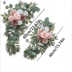 2 Pieces Wedding Arch Flowers Welcome Signs Handcraft Craft Decorative Corner