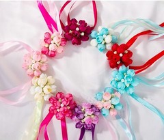 Set of 10 Gentle Artificial Flower Bracelet Bridesmaid Wedding Gift Rustic Wrist