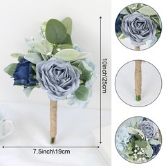 Artificial Bridesmaid Bouquets – Set of 4 Silk Rose Flowers Bouquet Wedding R…