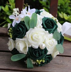 Lightweight Bridal Wedding Bouquet Round Holding Bouquet Throw Toss Artificia…
