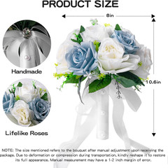 Wedding Bouquets for Bride & Bridesmaid – Realistic Silk Flowers Artificial Rose