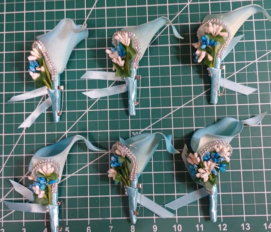 6Pcs Wedding Boutonniere Bride and Groom, Boutonniere Wedding Proms Bridesmaid