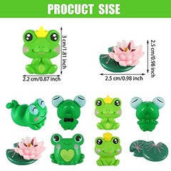 16 Pcs Mini Frog Flower Figurines Cute Miniature Resin Frog Stuff Bulk Mini
